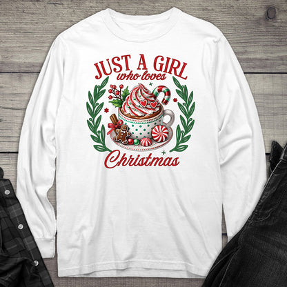 Girl Who Loves Christmas Cocoa Long Sleeve Tee