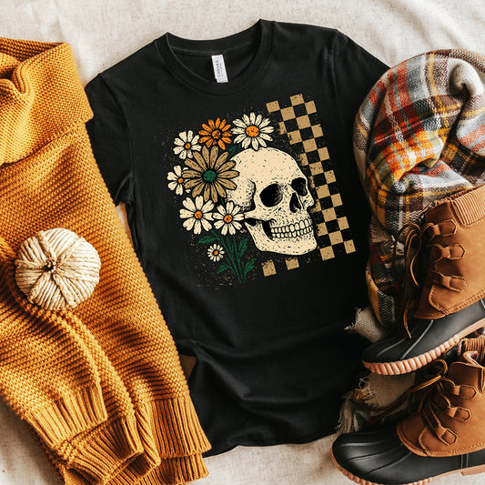 Flower Skull Ladies T-Shirt
