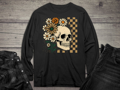 Flower Skull Long Sleeve Tee