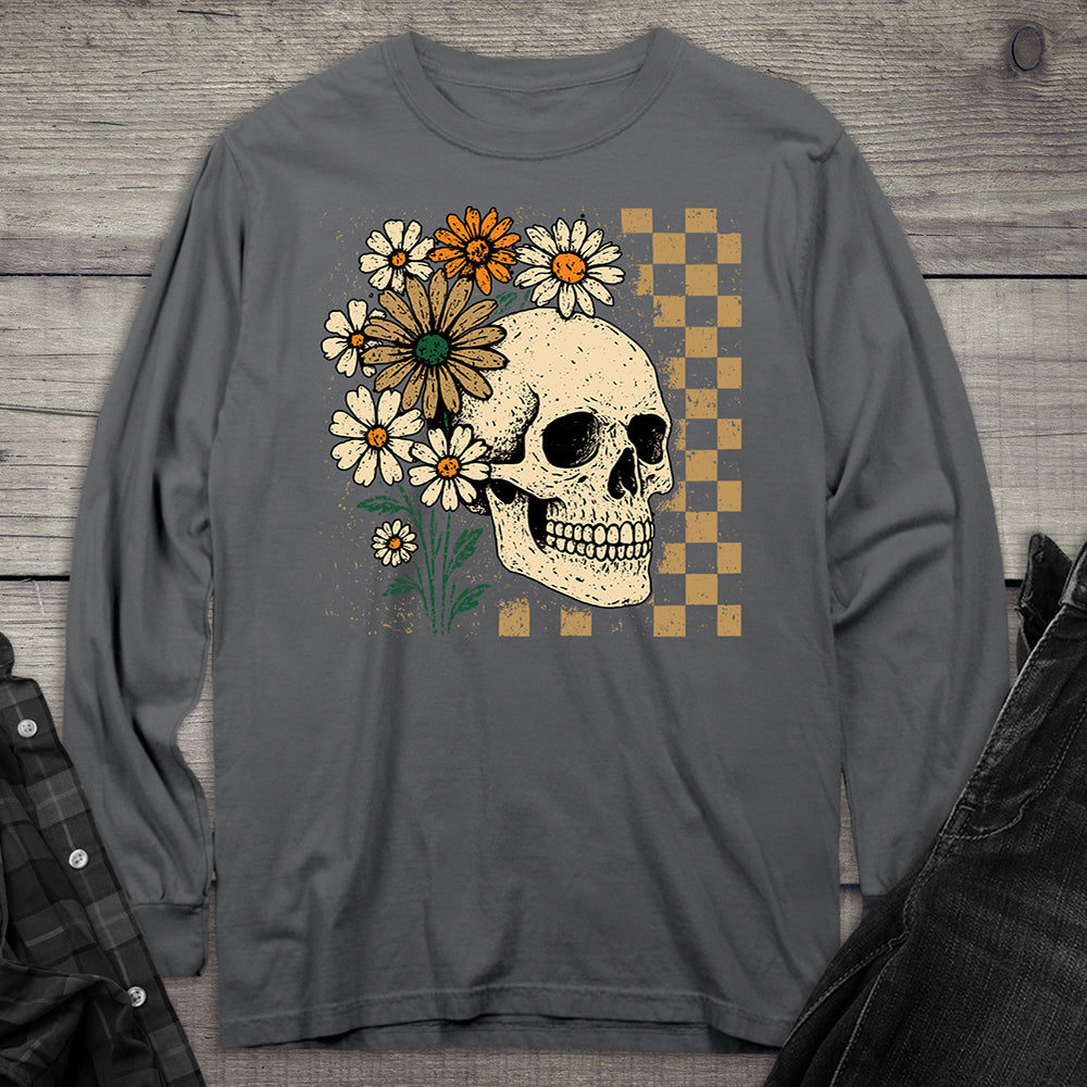 Flower Skull Long Sleeve Tee