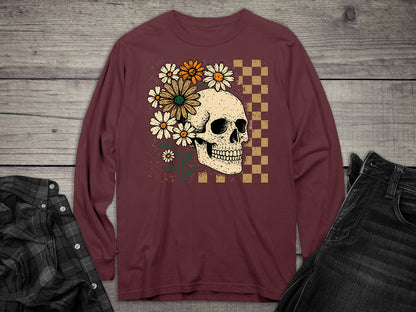 Flower Skull Long Sleeve Tee