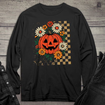 Flower Jack-O-Lantern Long Sleeve Tee