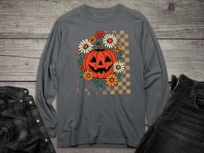 Flower Jack-O-Lantern Long Sleeve Tee