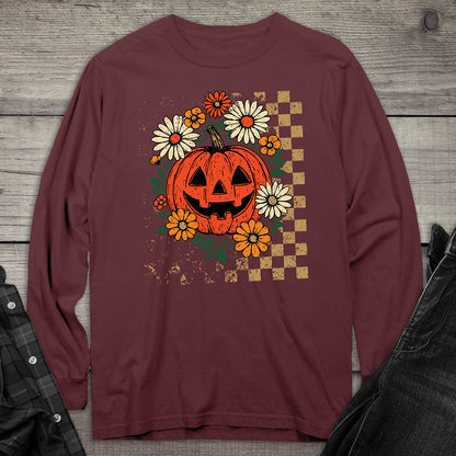 Flower Jack-O-Lantern Long Sleeve Tee