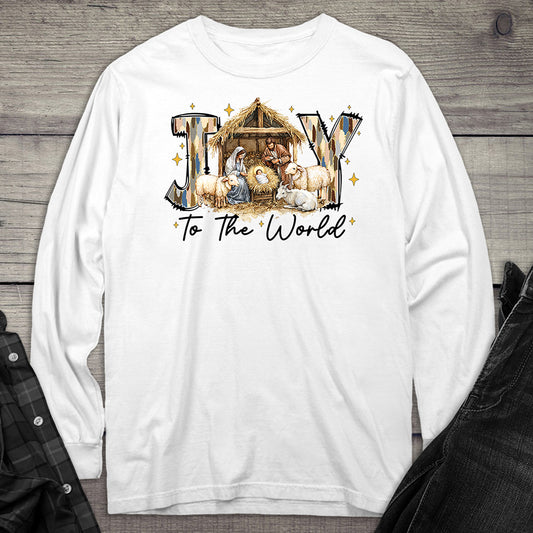 Joy To The World Manger Long Sleeve Tee