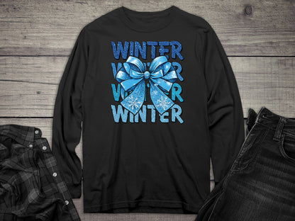 Winter Bow Long Sleeve Tee