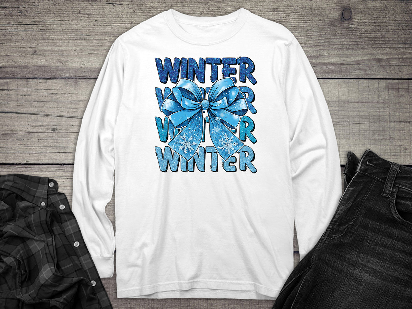 Winter Bow Long Sleeve Tee