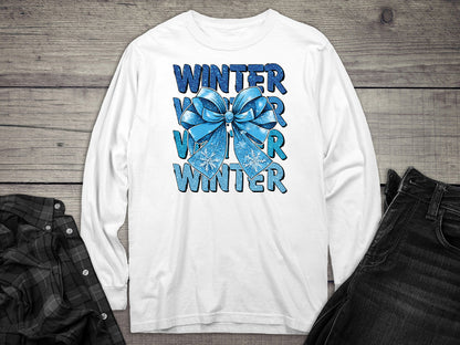 Winter Bow Long Sleeve Tee