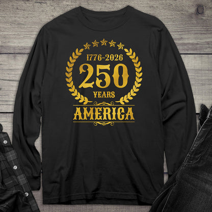 250 Years America Gold Long Sleeve Tee