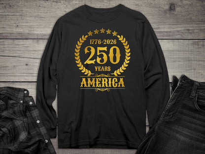 250 Years America Gold Long Sleeve Tee