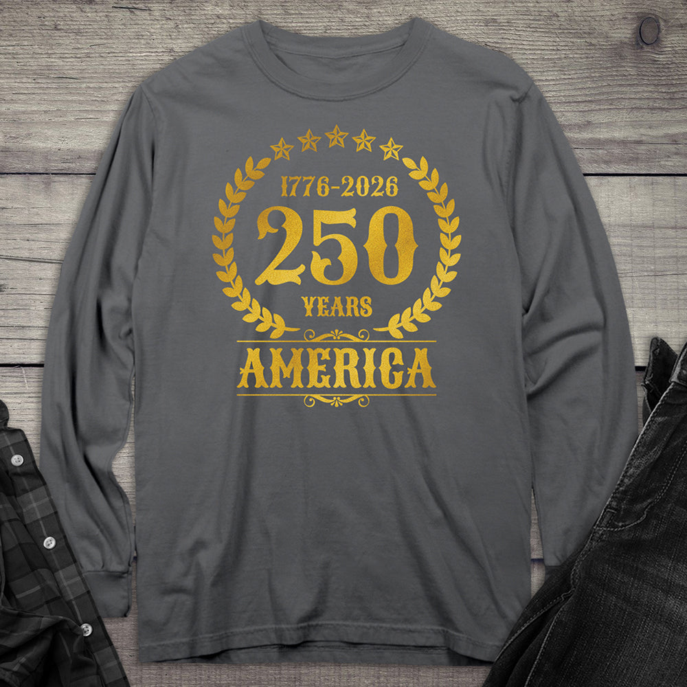 250 Years America Gold Long Sleeve Tee