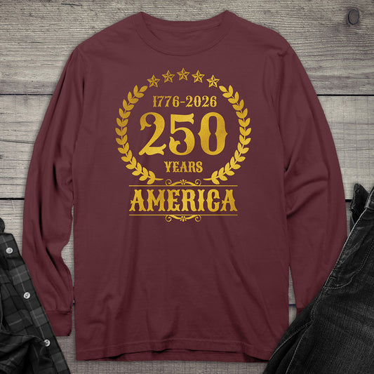 250 Years America Gold Long Sleeve Tee