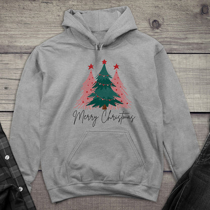 Merry Christmas Pink Trees Hoodie