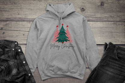 Merry Christmas Pink Trees Hoodie