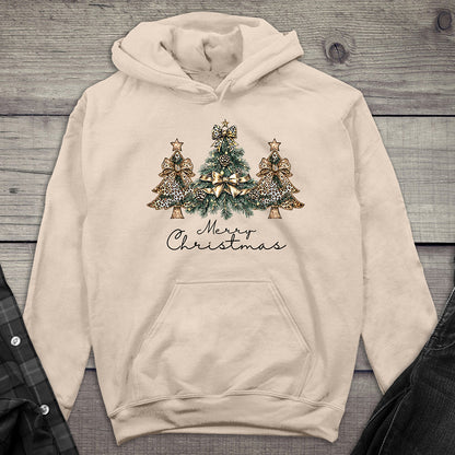 Merry Christmas Golden Trees Hoodie