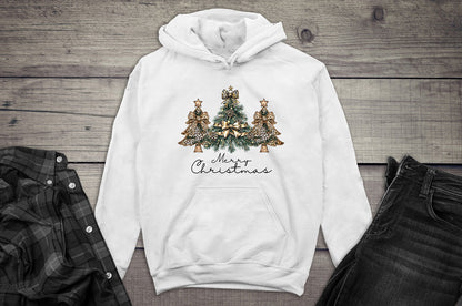 Merry Christmas Golden Trees Hoodie
