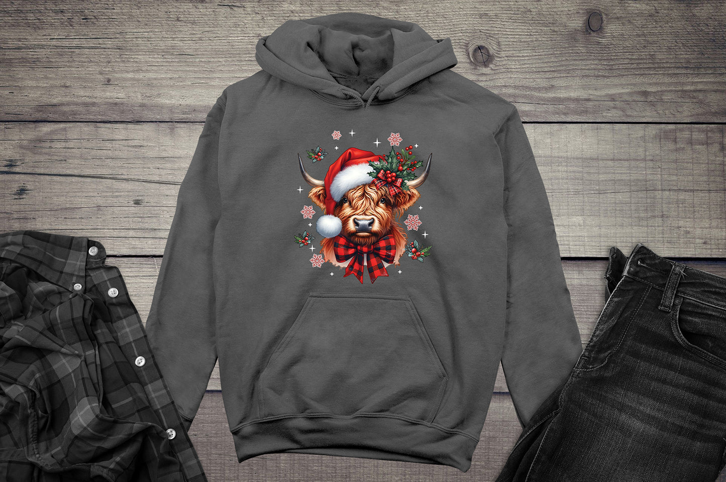 Christmas Holly Cow Hoodie