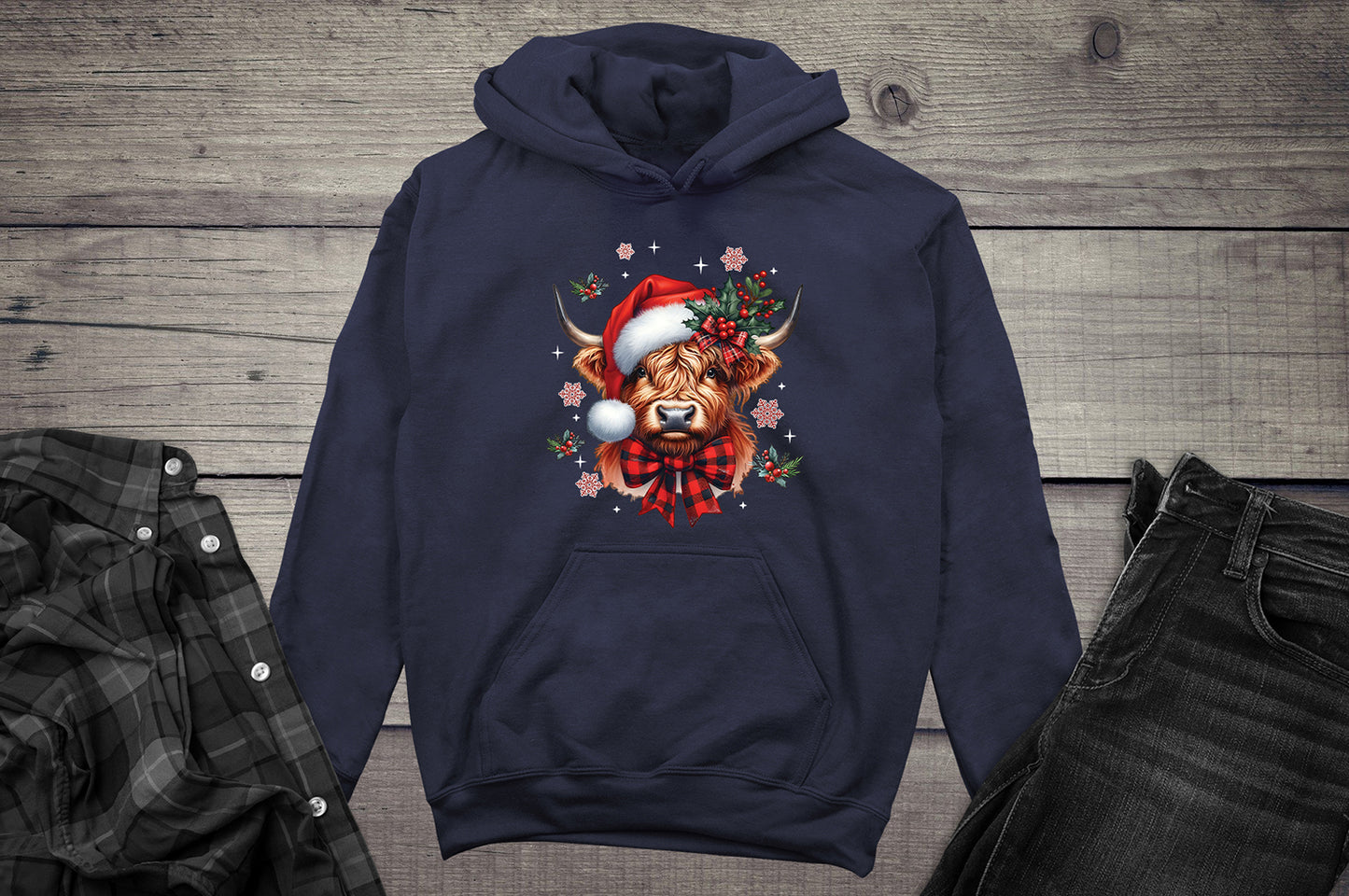 Christmas Holly Cow Hoodie