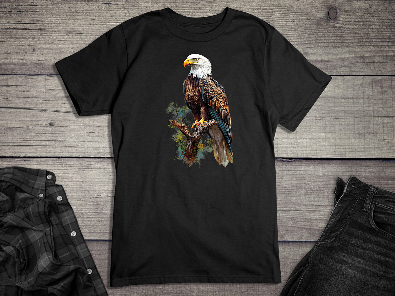 Watercolor Eagle Perch T-Shirt