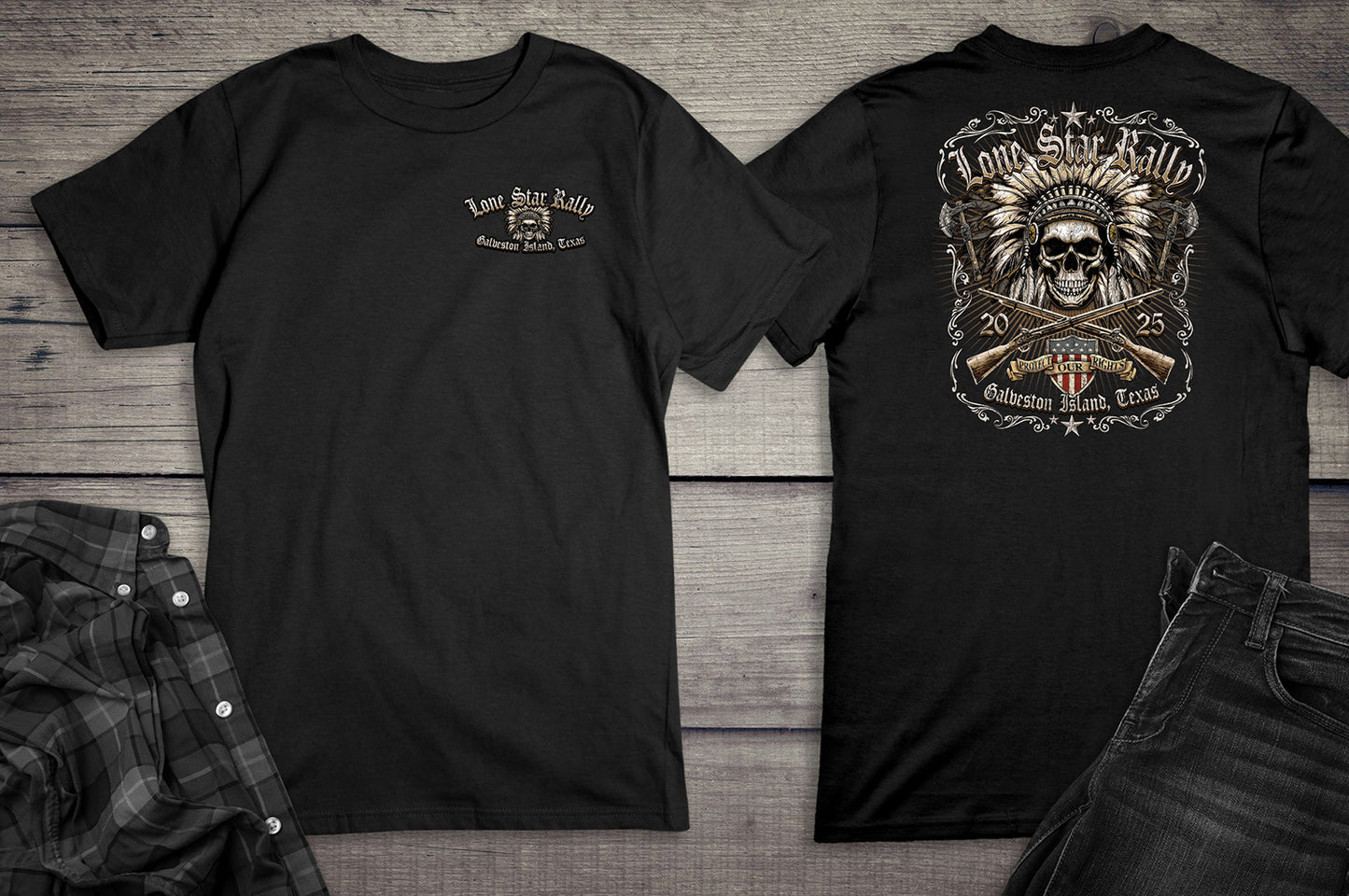 Lone Star Chief Skull T-Shirt