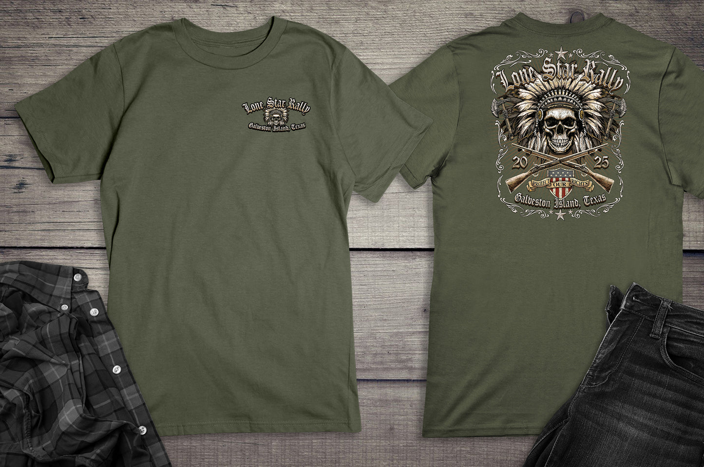 Lone Star Chief Skull T-Shirt