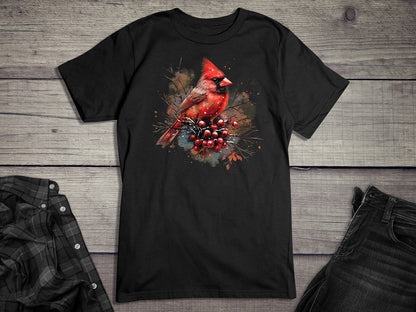 Winter Watercolor Cardinal T-Shirt