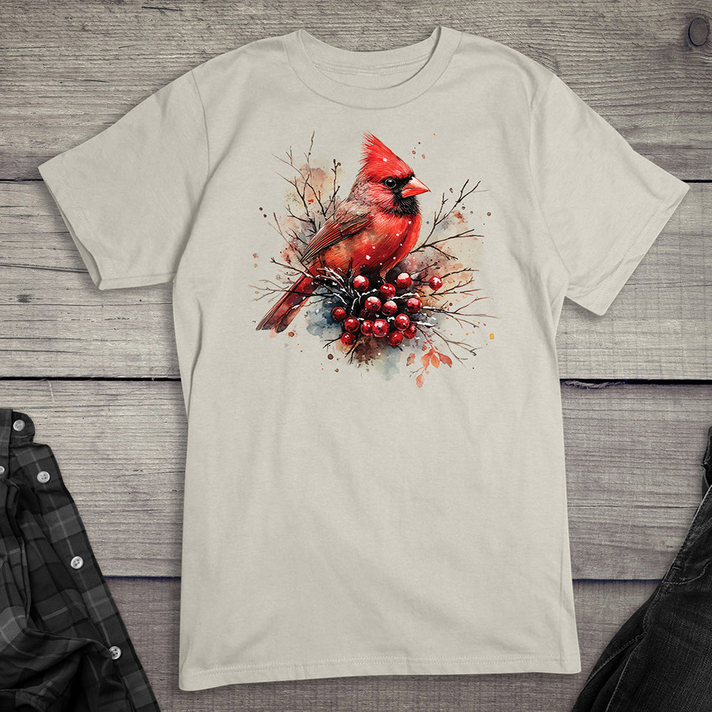 Winter Watercolor Cardinal T-Shirt