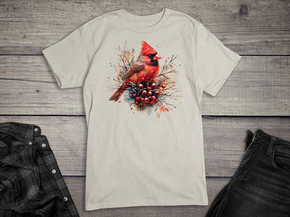 Winter Watercolor Cardinal T-Shirt