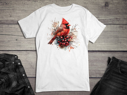Winter Watercolor Cardinal T-Shirt