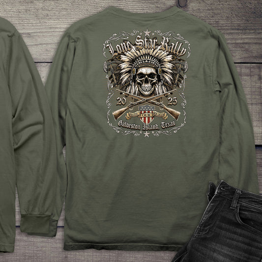 Lone Star Chief Skull Long Sleeve Tee