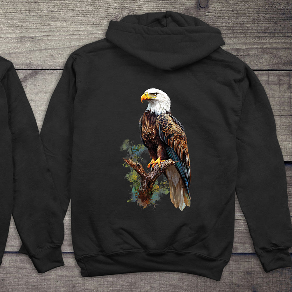 Watercolor Eagle Perch Hoodie
