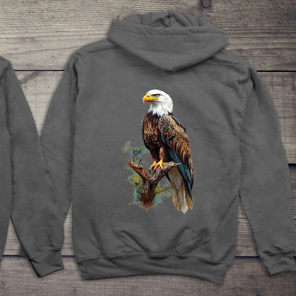 Watercolor Eagle Perch Hoodie