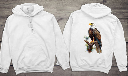 Watercolor Eagle Perch Hoodie