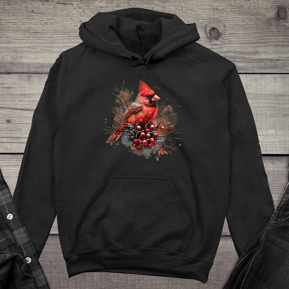 Winter Watercolor Cardinal Hoodie