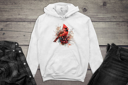 Winter Watercolor Cardinal Hoodie