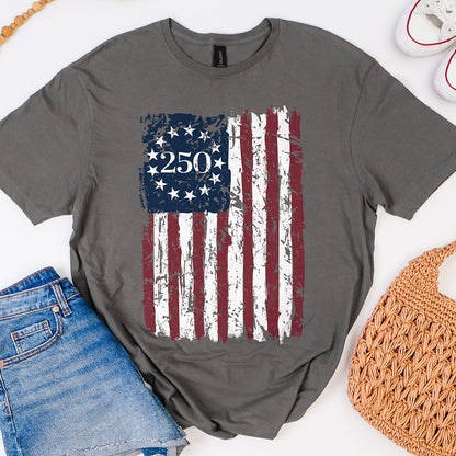 Distressed 250 Flag Perfect Tri T-Shirt