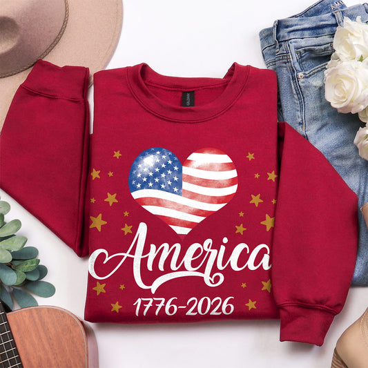 America 250 Heart Sweatshirt