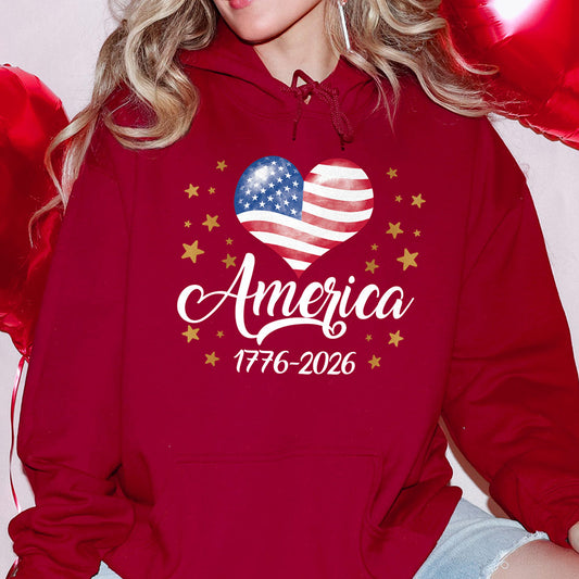 America 250 Heart Hoodie