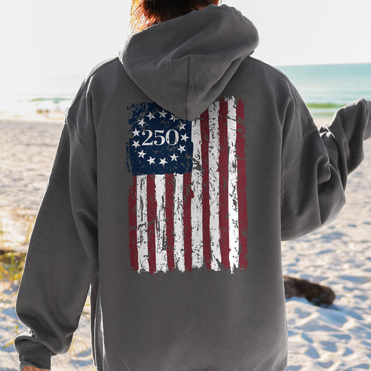 Distressed 250 Flag Hoodie