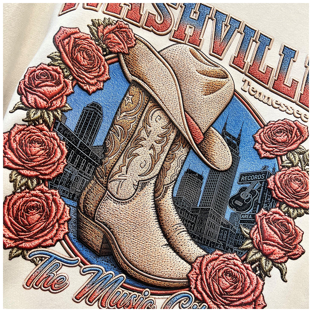 Nashville TN Faux Broidery Sweatshirt
