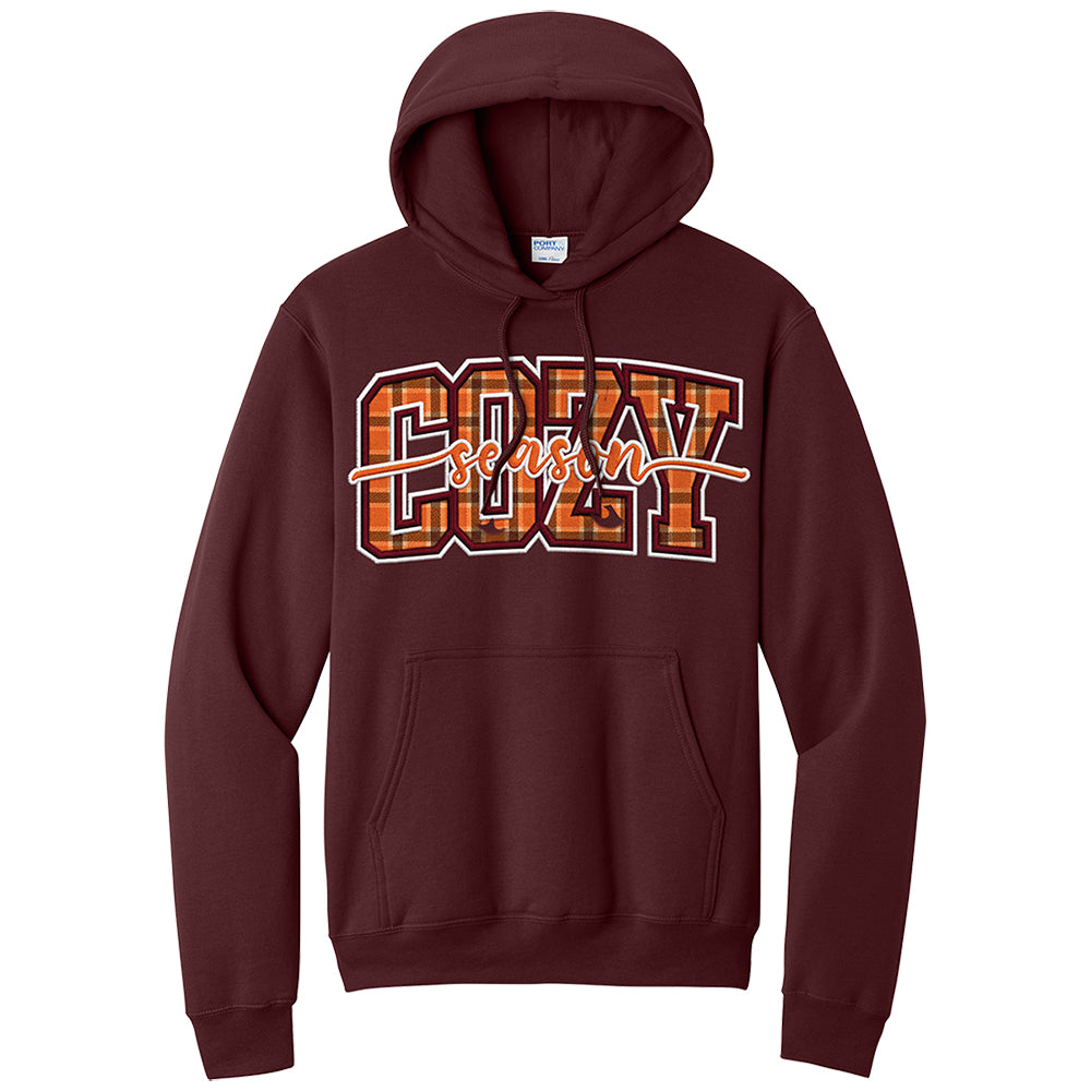 Cozy Season Faux Broidery Hoodie