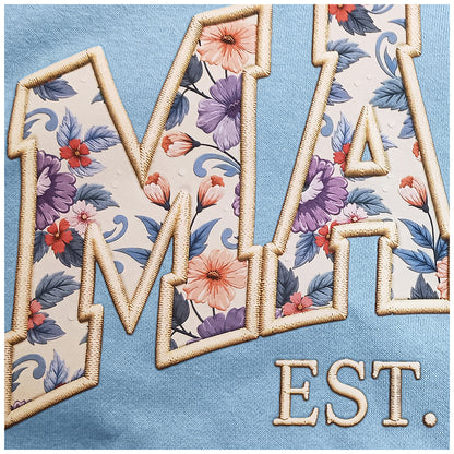 MAMA Faux Broidery Hoodie