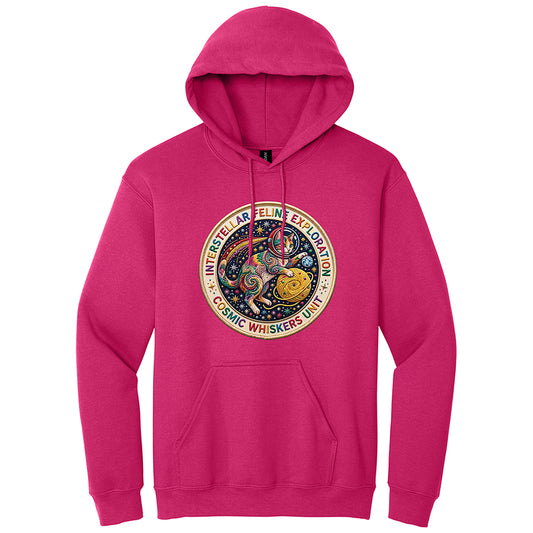 Interstellar Feline Faux Broidery Hoodie