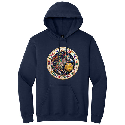 Interstellar Feline Faux Broidery Hoodie