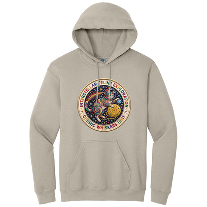 Interstellar Feline Faux Broidery Hoodie