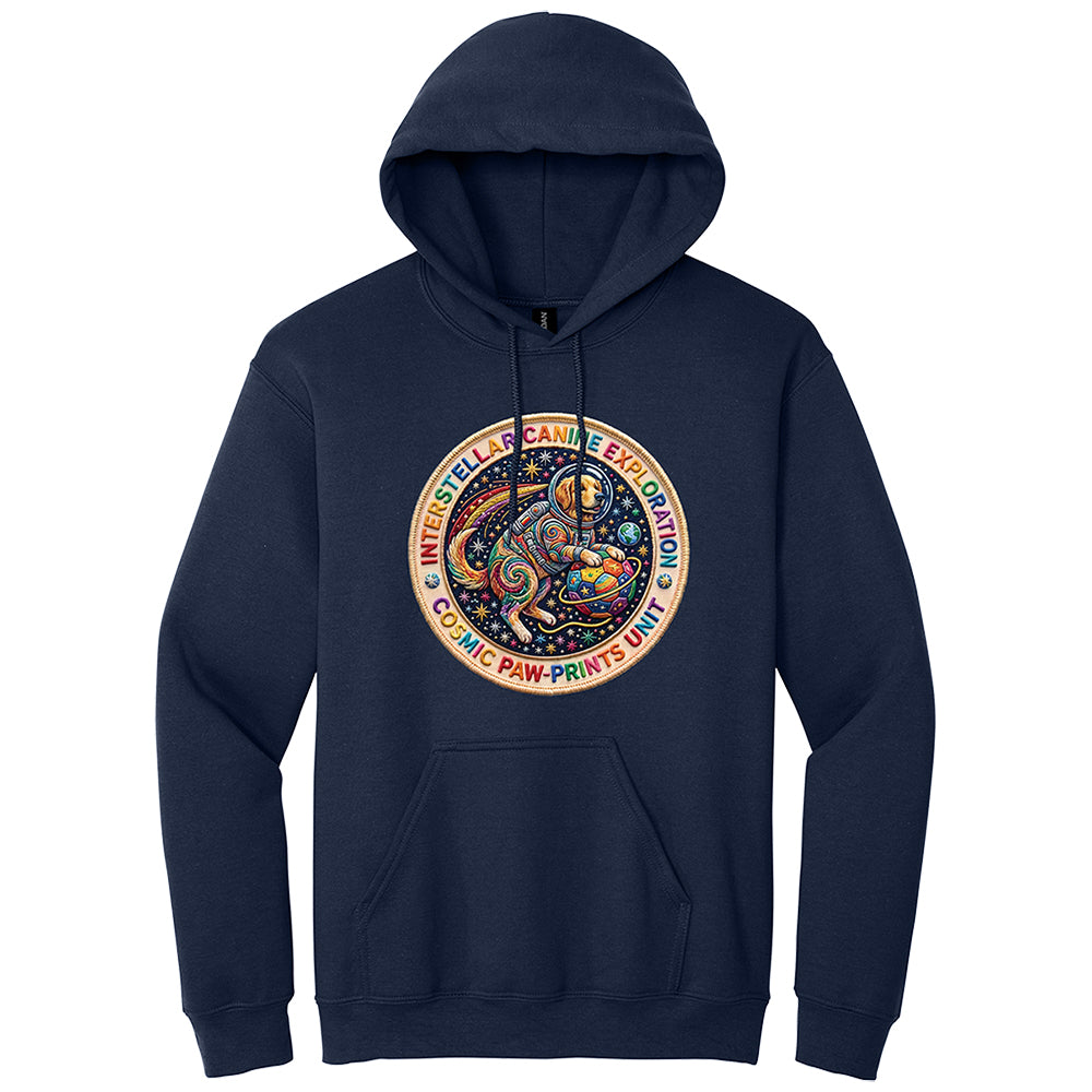 Interstellar Canine Faux Broidery Hoodie