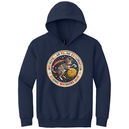 Youth Interstellar Feline Faux Broidery Hoodie