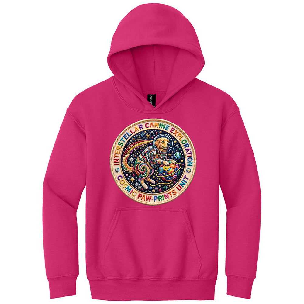 Youth Interstellar Canine Faux Broidery Hoodie