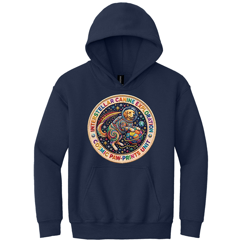 Youth Interstellar Canine Faux Broidery Hoodie