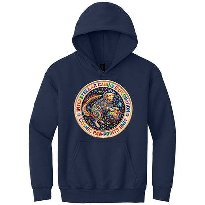 Youth Interstellar Canine Faux Broidery Hoodie